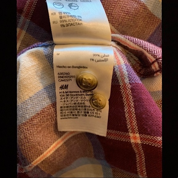 NWOT Plaid Button Up Long Sleeve - Picture 3 of 3
